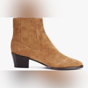Marc Fisher Suede Tan Cognac Ankle Boot Bootie 10 Pointy Toed